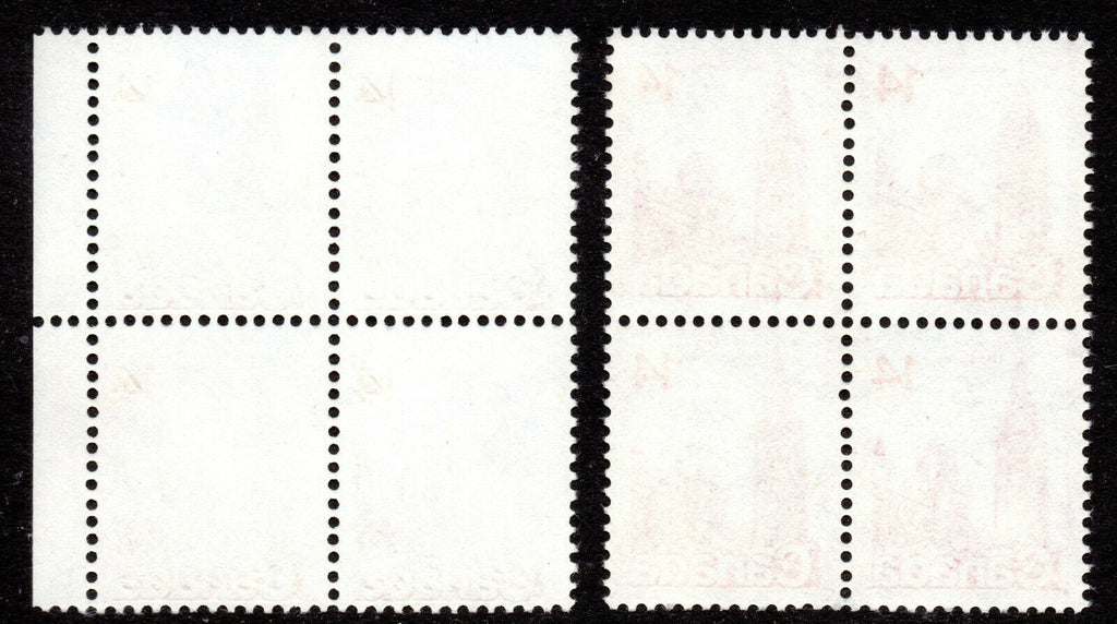 Canada 1977 UM Blocks of Four with Varieties