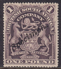 British South Africa 1901 £1 Fresh Mint Specimen Applied Locally