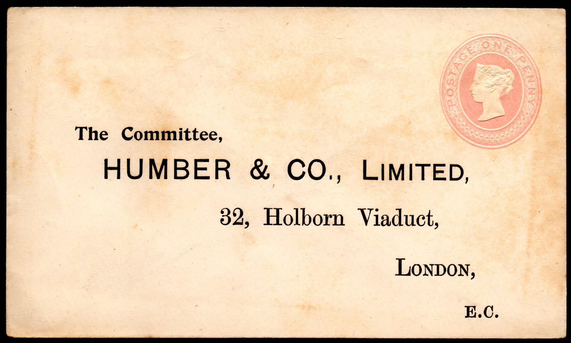 GB Queen Victoria Five Unused Penny Pink Envelopes All with Printed Addresses