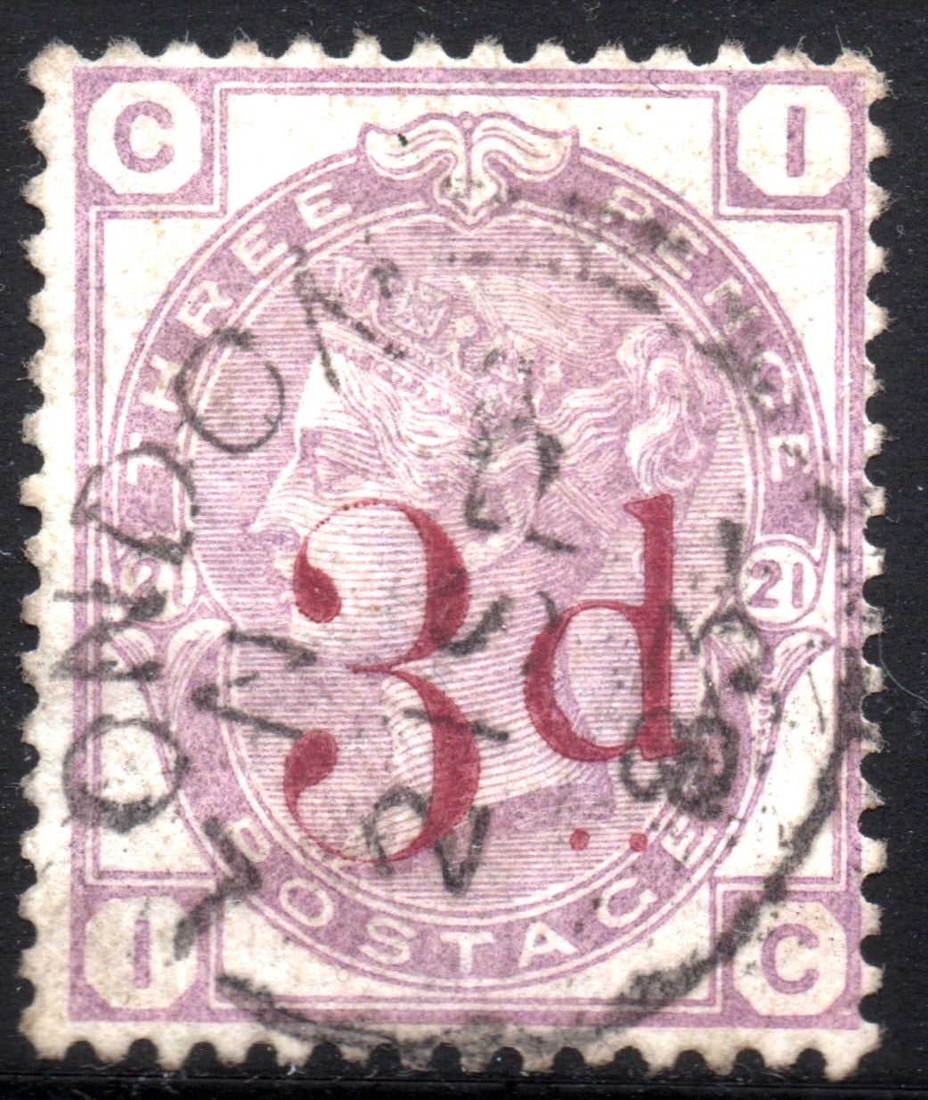 GB 1883 3d on 3d Lilac VFU
