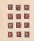 GB 1841 1d Red-brown Imperf Shades Mainly 4M All Numbered Maltese Crosses 1 to 12