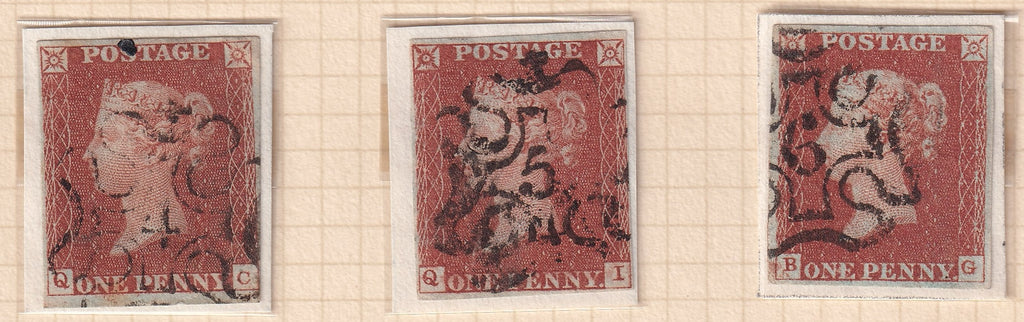 GB 1841 1d Red-brown Imperf Shades Mainly 4M All Numbered Maltese Crosses 1 to 12