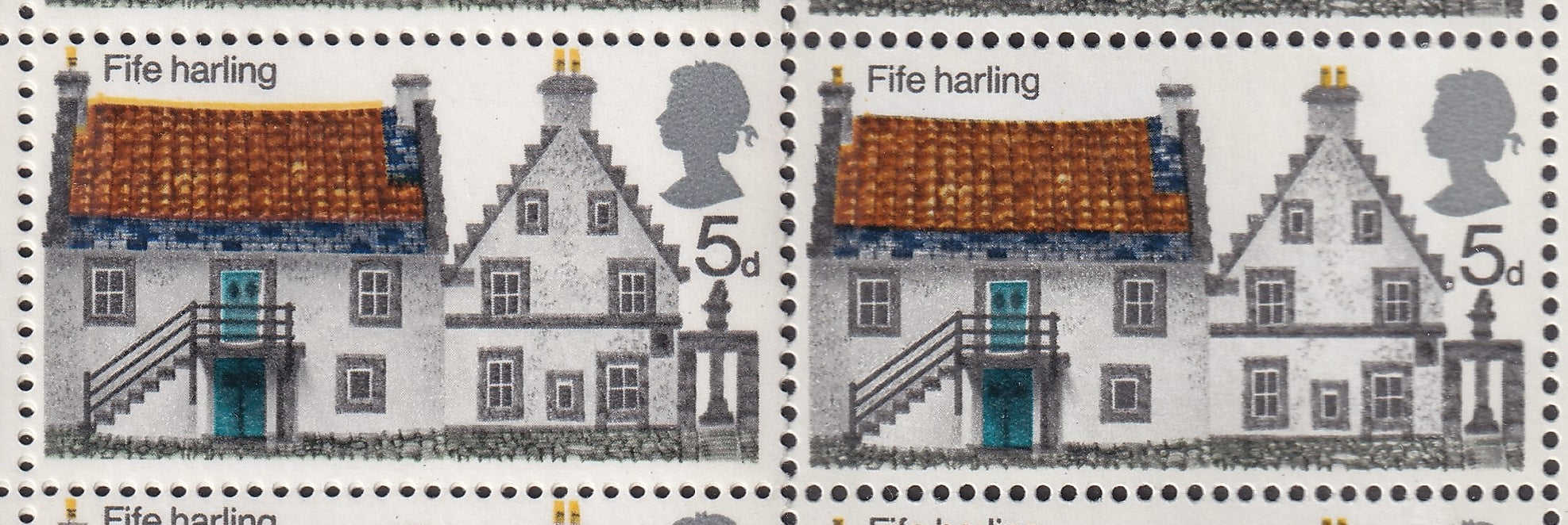 GB 1970 5d Arch UM Control Block 16 Variety Shift of Yellow