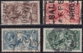 GB 1913/18 Set of Four Used Seahorses to £1