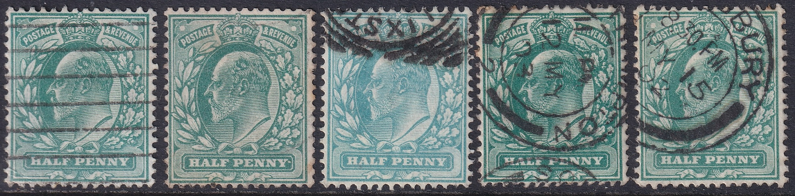 GB 1902 Edward VII ½d DLR VFU in Pale Blue