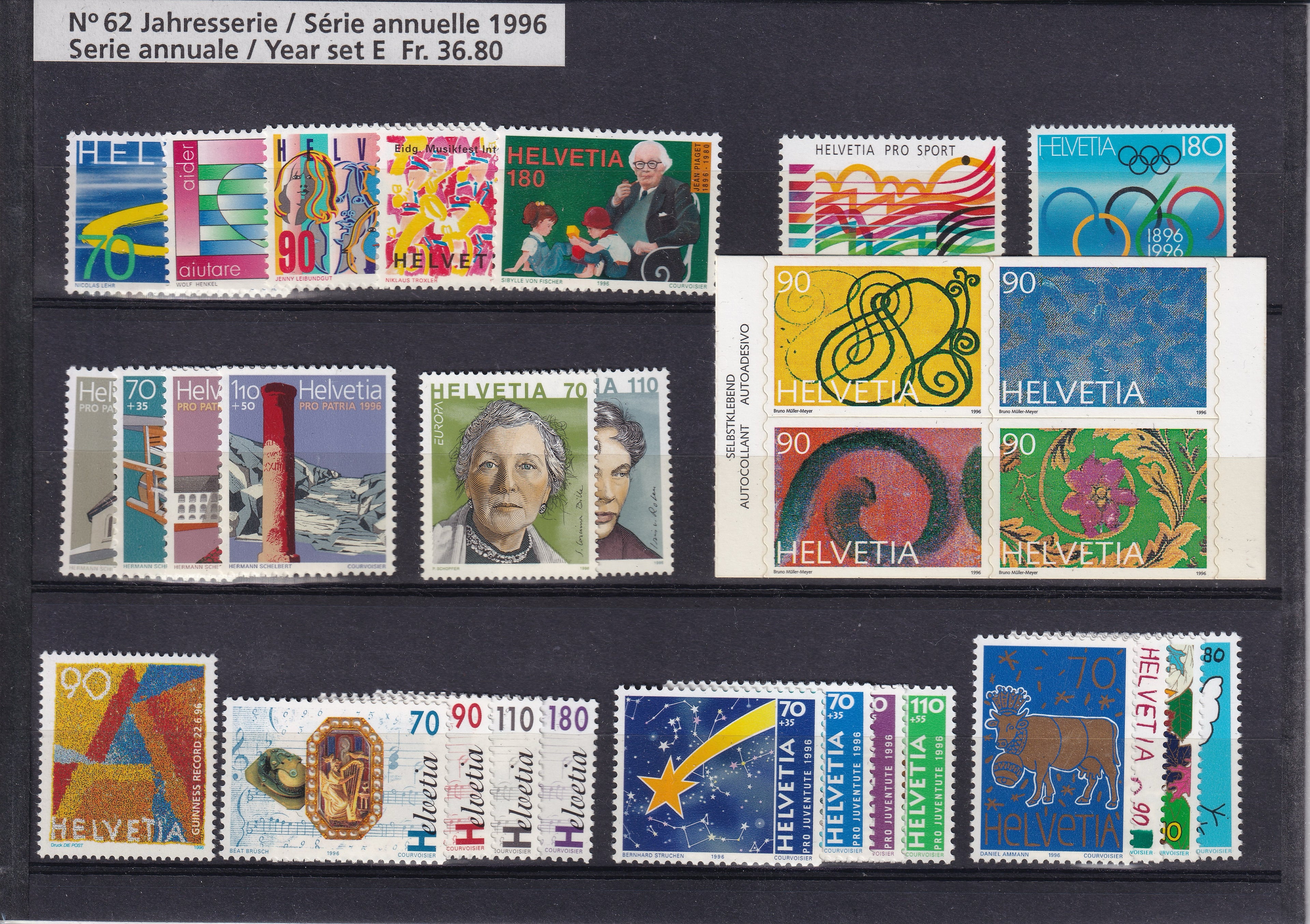 Switzerland 1996 UM Complete Year Set