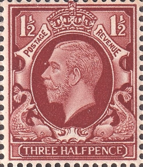 GB 1934 1½d UM Control V34 Block of Six with Variety