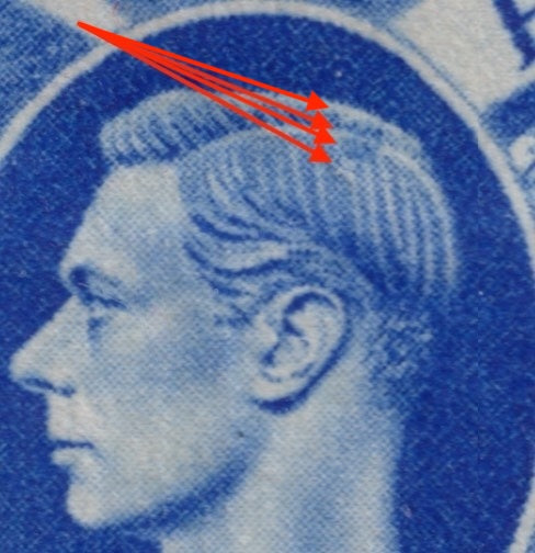 GB 1949 2½d MM 'Patchy Hair' Variety