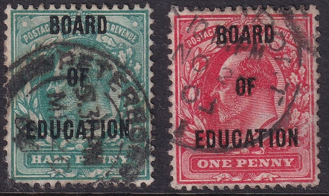 GB 1902 ½d & 1d BOARD OF EDUCATION CDS Used Pair