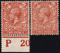 GB 1912 2d Mint P20 Control Variety Damaged Horizontal Bar