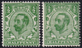 GB 1911 ½d Deep Green Die IA Fresh LMM Two Varieties