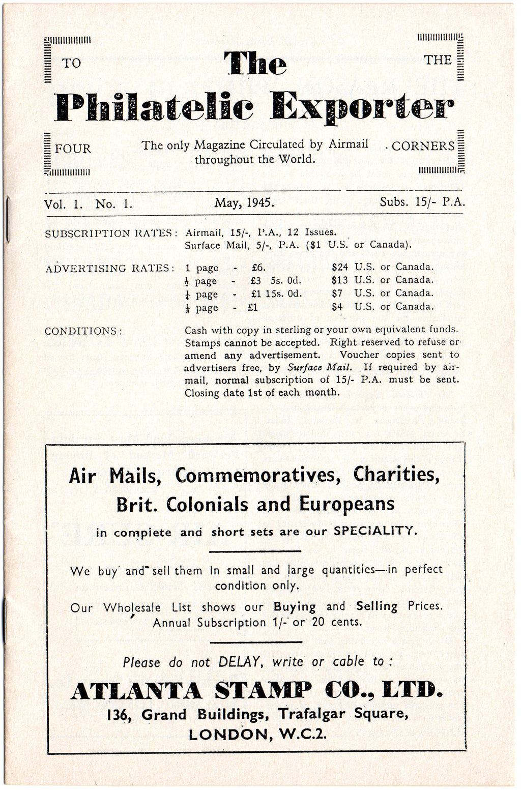 GB 1945 Philatelic Exporter First Edition