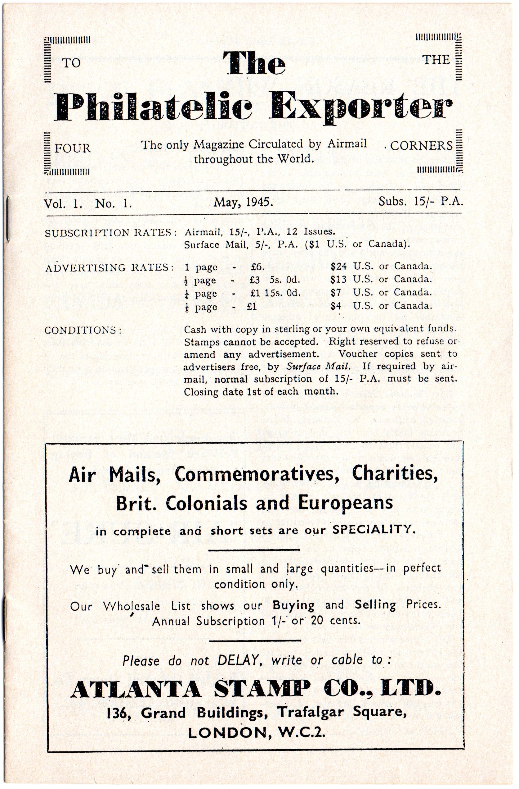 GB 1945 Philatelic Exporter First Edition