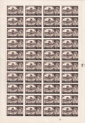 GB 1963 2/6 Castles Full Sheet with Variety