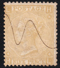 GB 1867 9d Straw Pen Cancelled