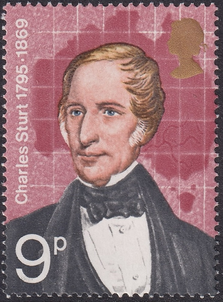 1973 9p British Explorers Post Office Fresh UM Grey-black (Jacket & Tie) Omitted