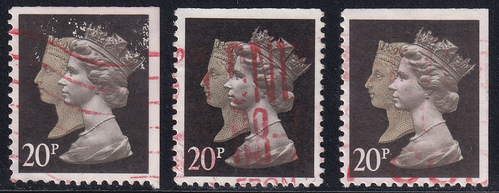GB 1990 20p Confetti Type Variety