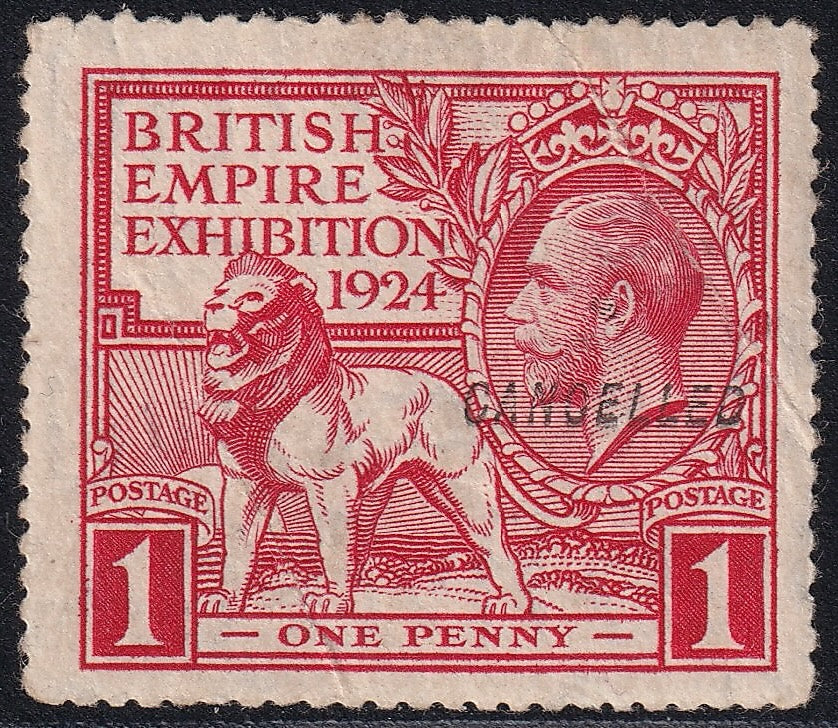 GB 1924 1d Scarlet Mint CANCELLED Type 28