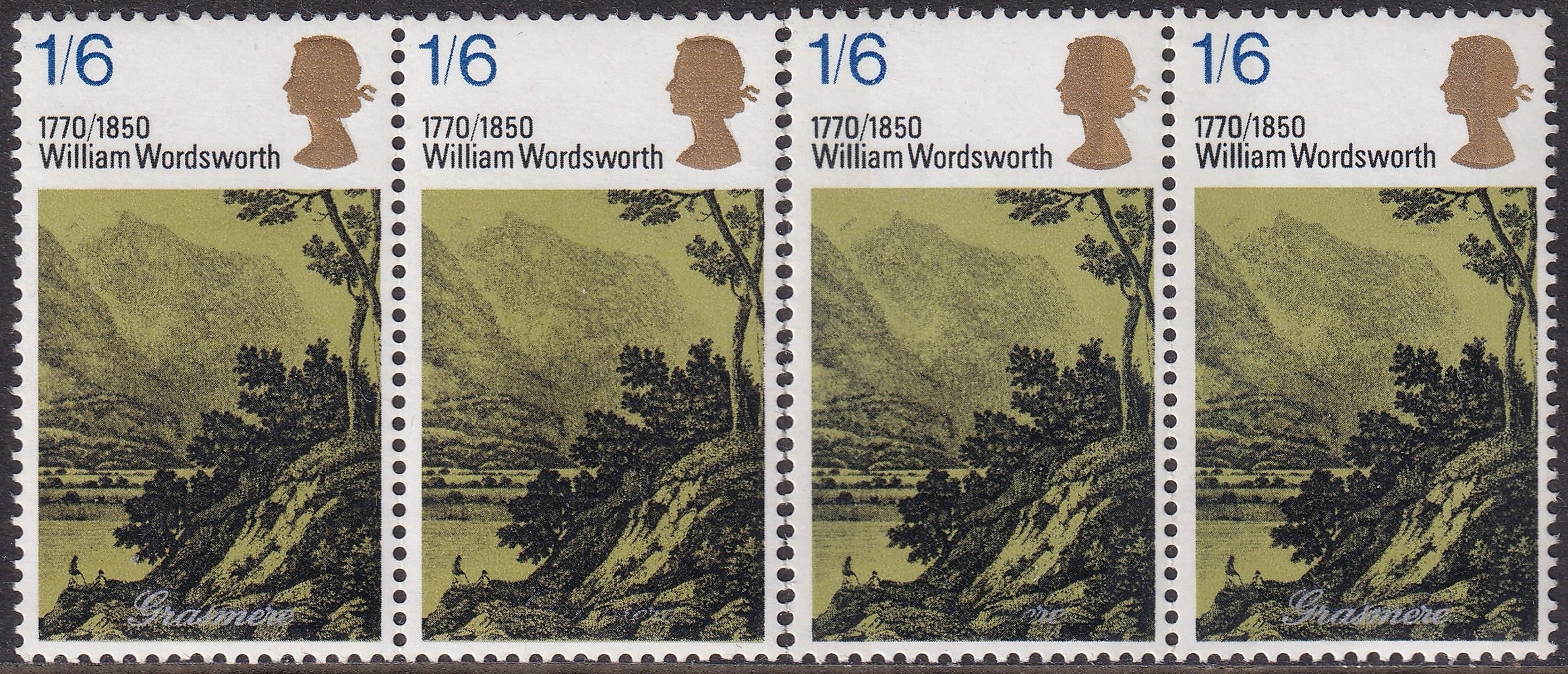 GB 1970 1s6d UM 'Grasmere' Two Pairs Missing Silver Printing