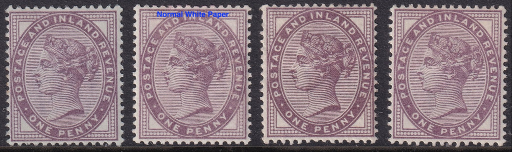 GB 1881 1d Lilac Stamp Mint Selection Three Varieties Inc Blued Paper