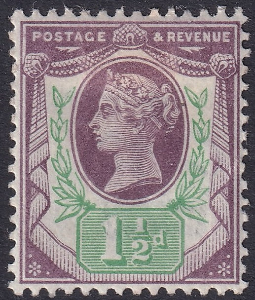 GB 1887 1½d Jubilee LMM Variety Broken Leaves
