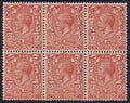 GB 1924 2d Orange Two Blocks of Six UM & Used