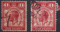 GB 1929 1d Scarlet Varnish (Shiny) Fiscal Used