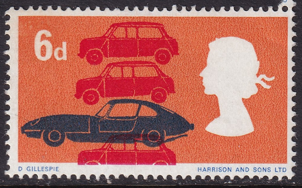 GB 1966 6d Motor Cars UM/MM Varieties
