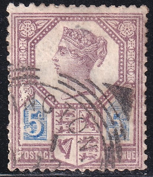 Great Britain 1888 5d Jubilee Die 2 Four Varieties Used