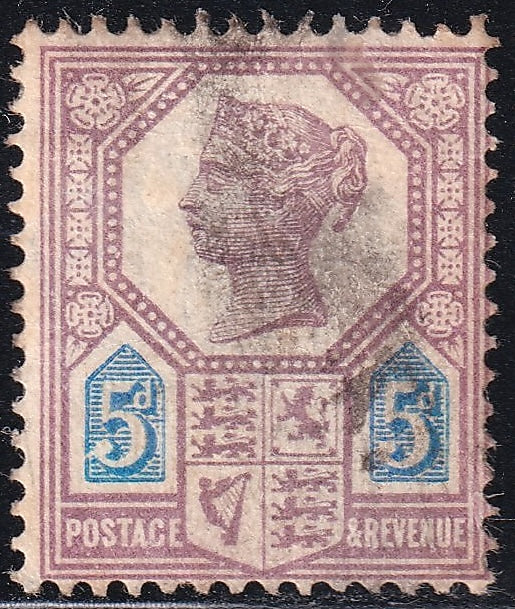 Great Britain 1888 5d Jubilee Die 2 Four Varieties Used