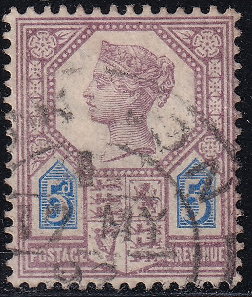 Great Britain 1888 5d Jubilee Die 2 Four Varieties Used
