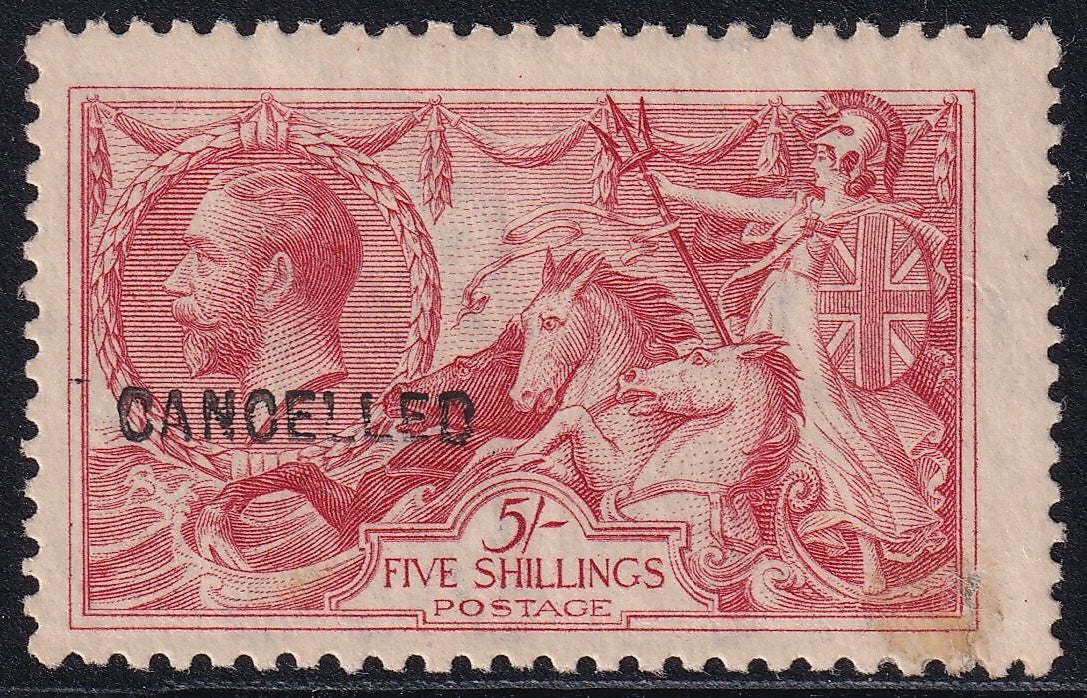 GB 1920 5s Seahorse Expermental Printing