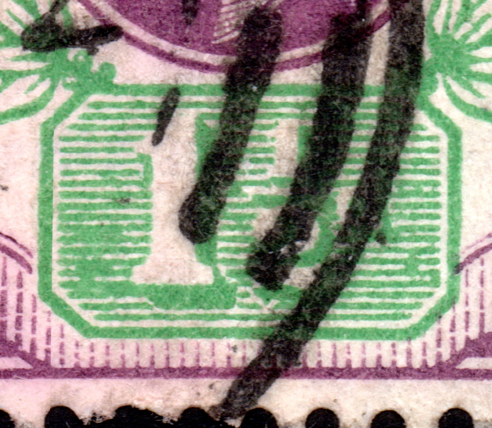 GB 1902 1½d DLR Irregular Shading Variety to Duty Tablet