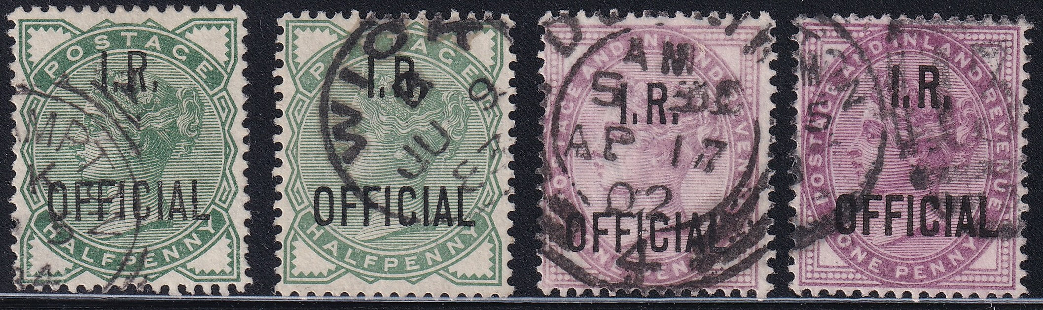GB 1882/85 Five IR OFFICIALS VFU/FU