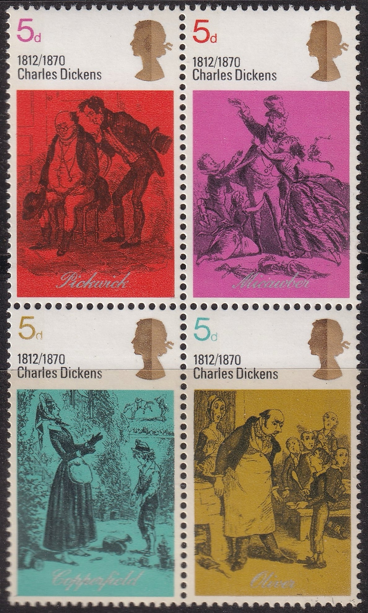 Great Britain 1970 Literature Presentation Pack Including Varieties Dry Print Two 5d Denominations