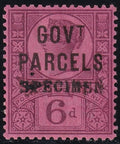 GB 1887 6d GOVT PARCELS Specimen Type 9
