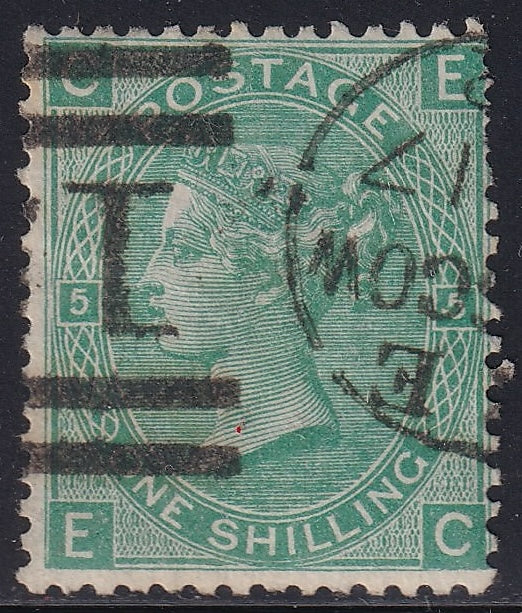 GB 1871 1s Green Pl. 5 Used Variety