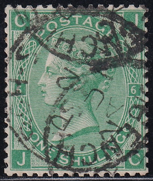 GB 1871 1s Green Pl. 6 CDS Used Variety
