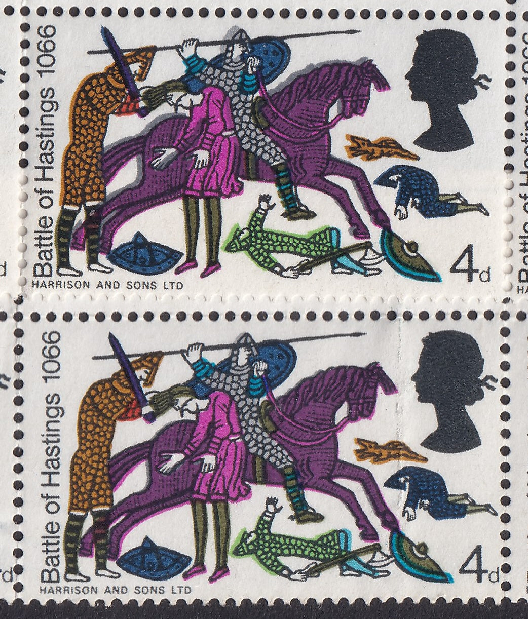 GB 1966 BOH 4d UM Strip of Six Grey Shift