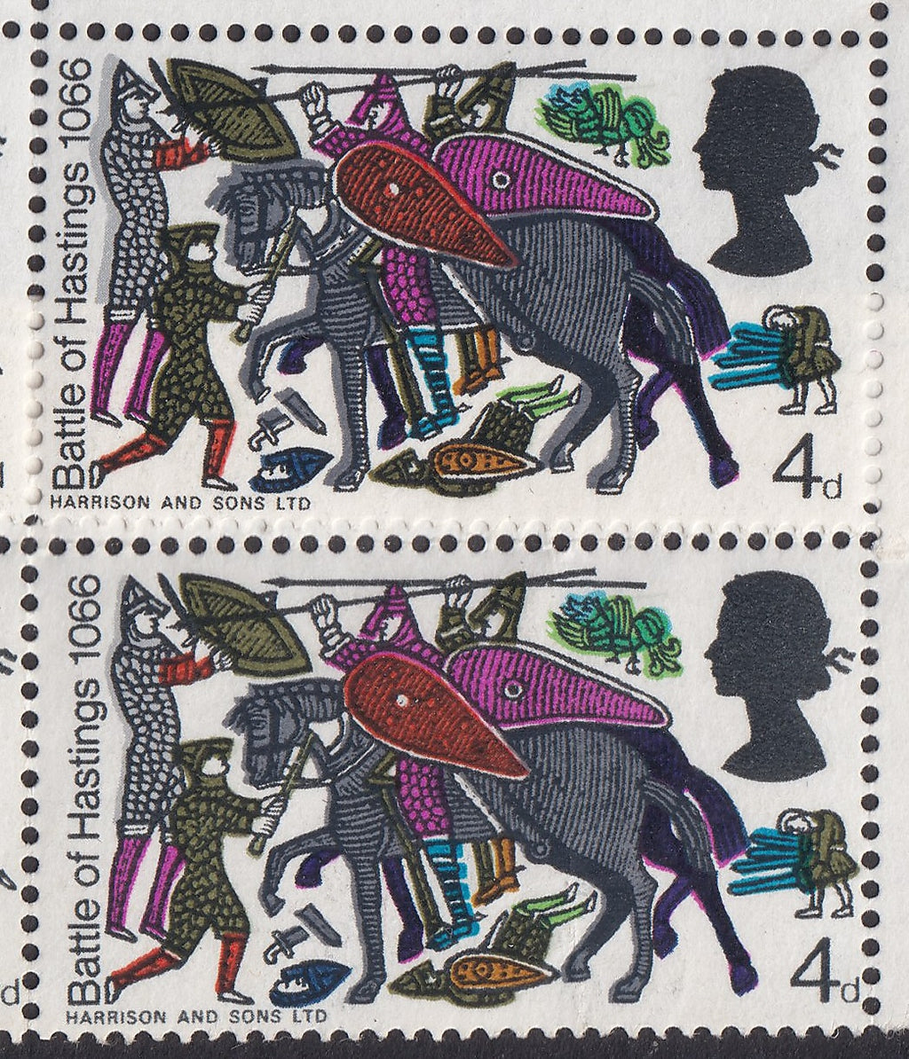 GB 1966 BOH 4d UM Strip of Six Grey Shift