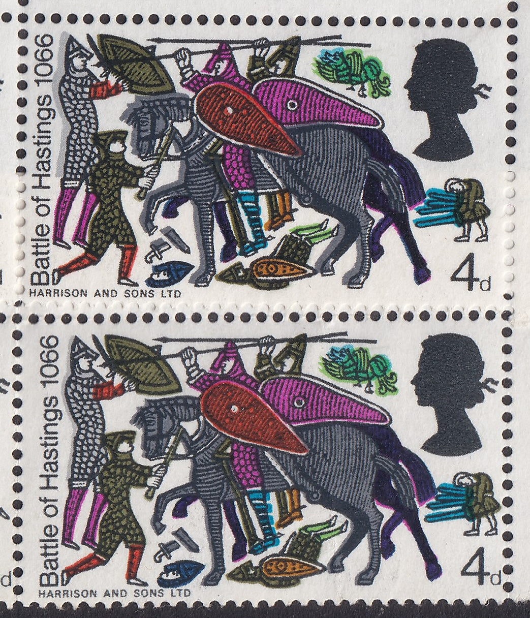 GB 1966 BOH 4d UM Strip of Six Grey Shift