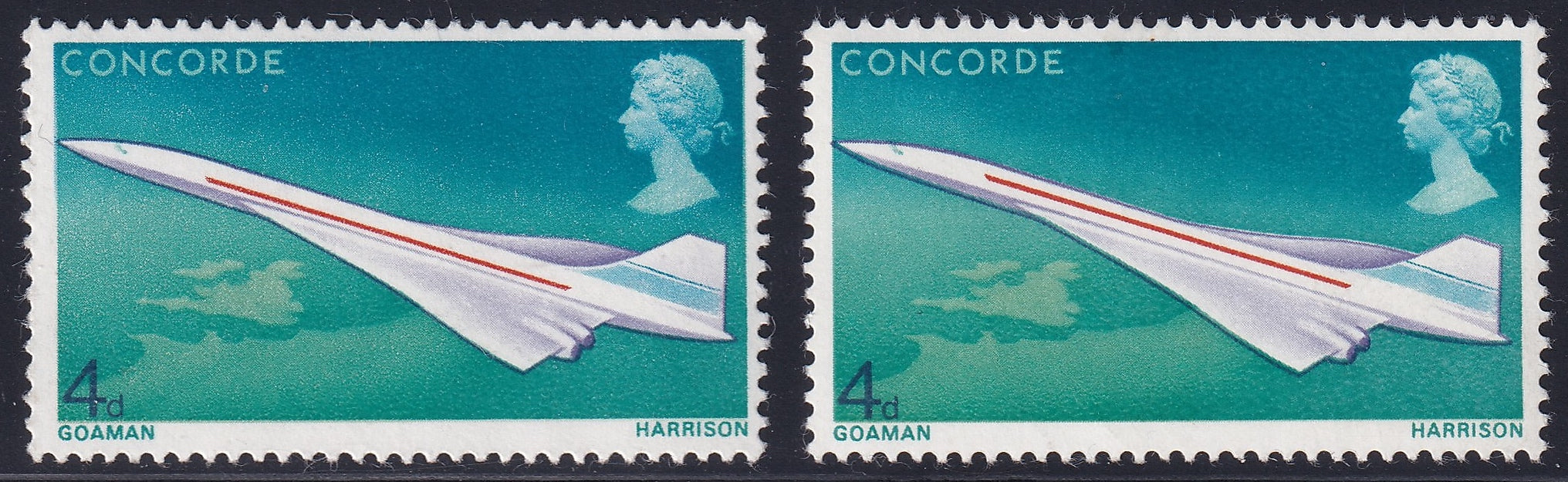 Great Britain 1969 4d Concorde Varieties Mint Selection Unmounted Mint and Mounted Mint