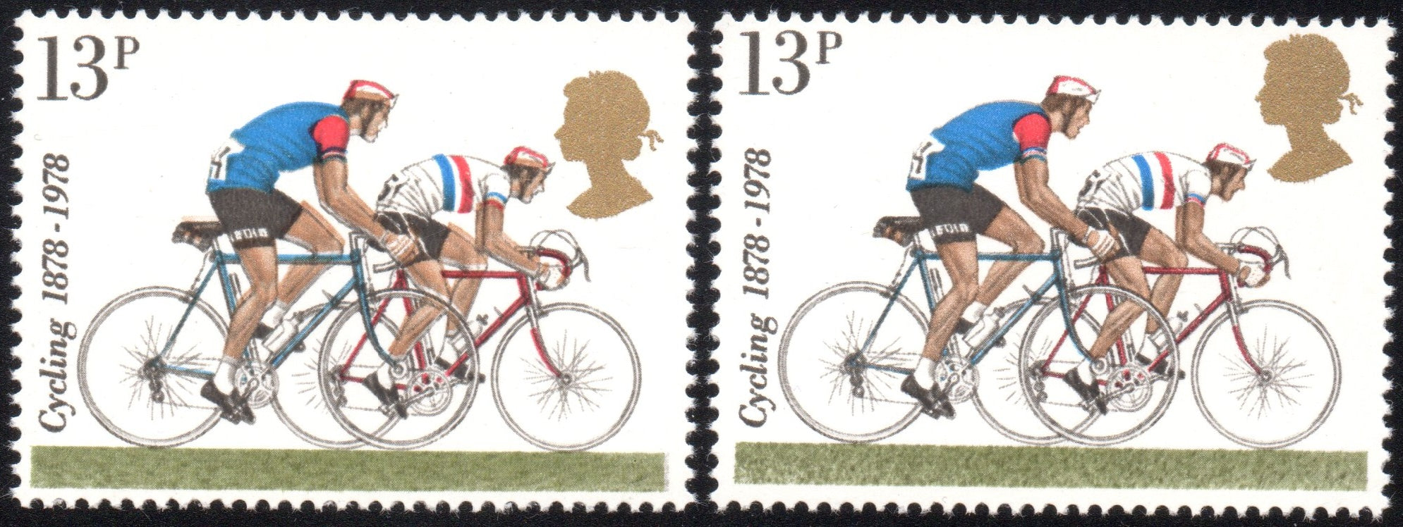 Great Britain 1978 to 1981 Varieties Gold Shift Unmounted Mint Pair