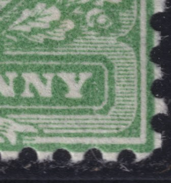GB 1911 ½d UM Bright Green Shade with Variety Break
