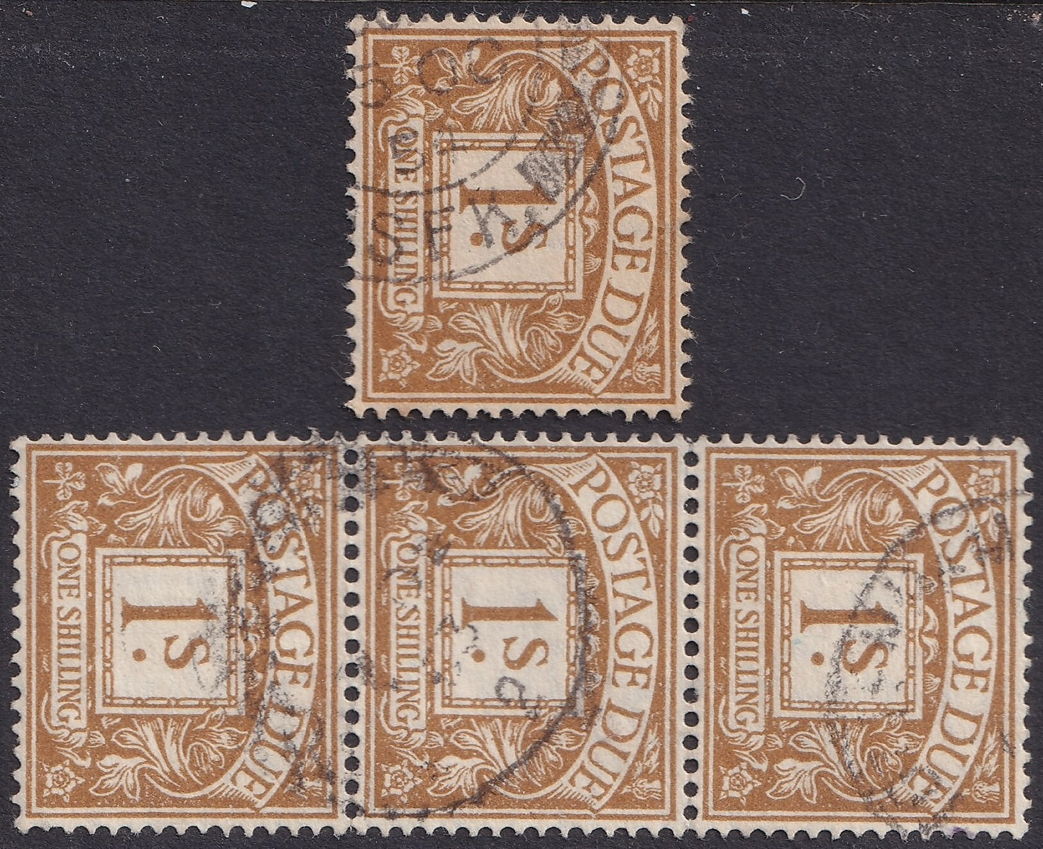 Great Britain 1951 1s Ochre Scarce Sideways-inverted Watermark CDS Used