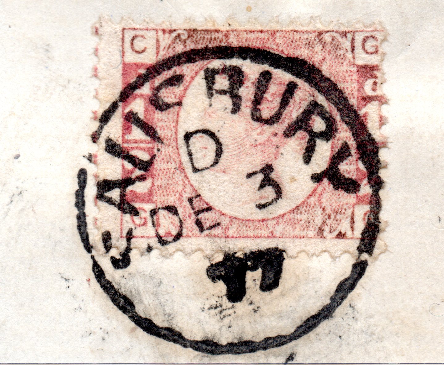 GB 1877 Three ½d Plate 14 Bantams on Local Salisbury Fronts-Only