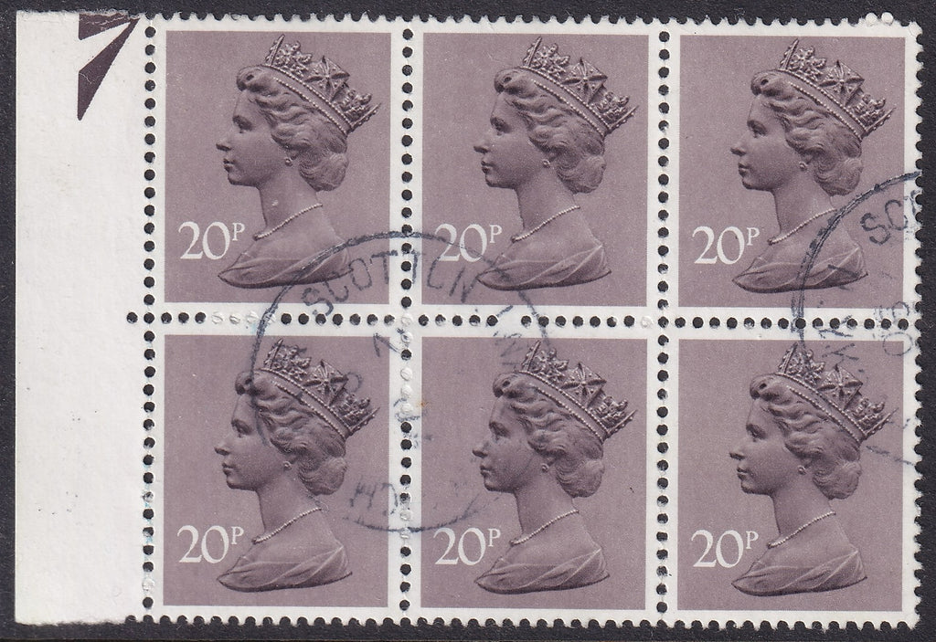 GB 1979 20 VFU Block Six Partial Imperf Pins
