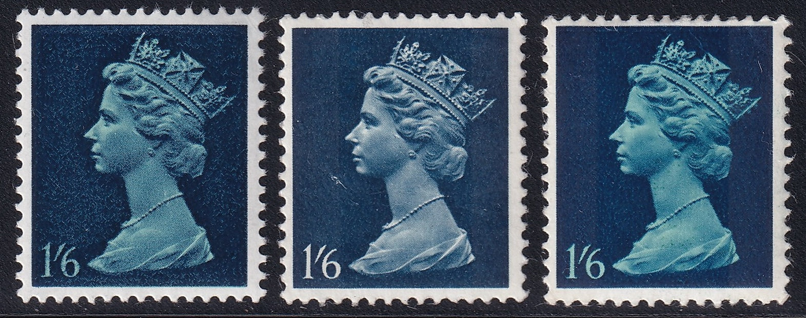 GB 1967 1/6 Mint Machin GA Pair Varieties