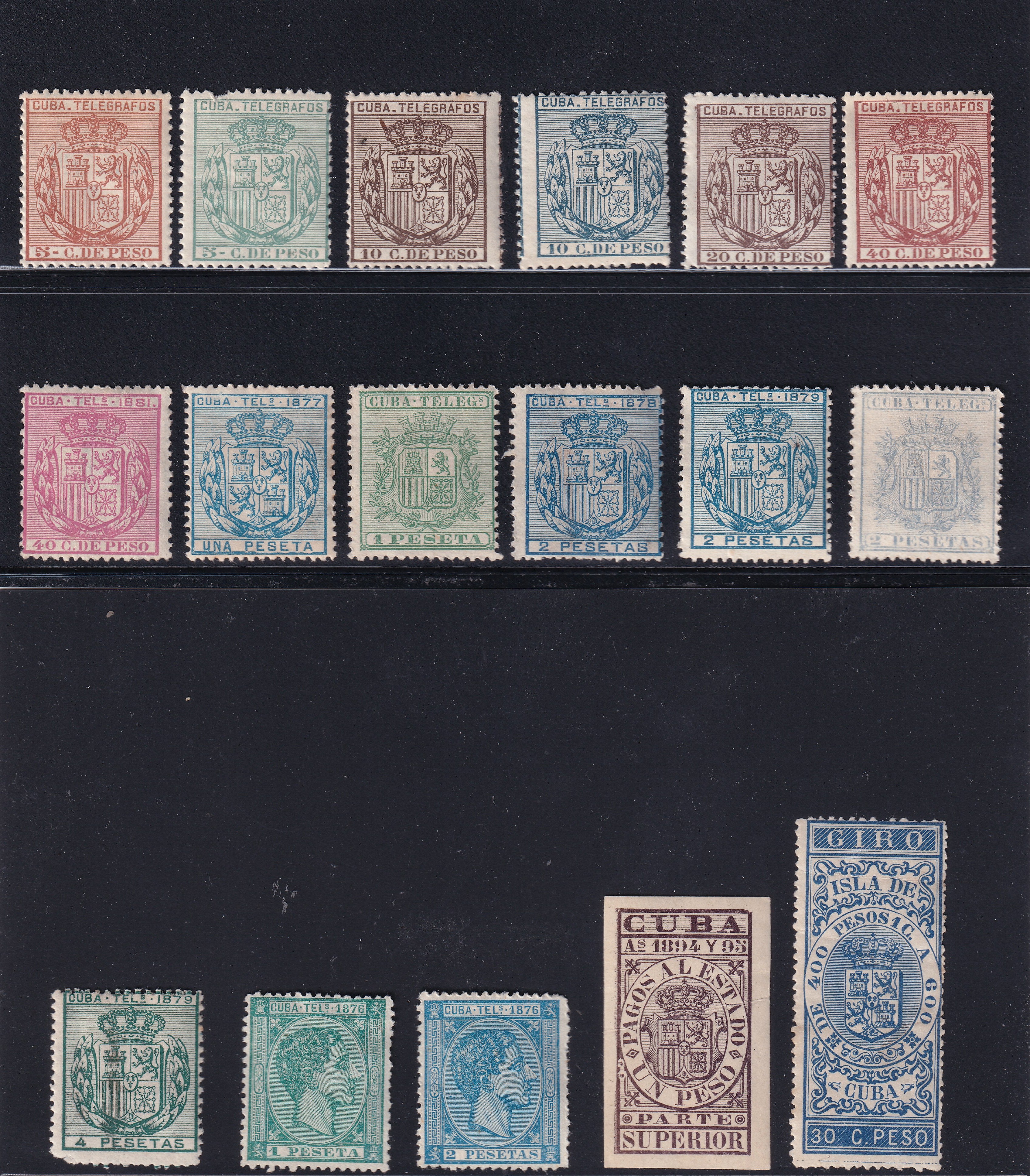 Cuba 1870s MM Telegraphs Selection