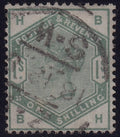 Great Britain 1884 1s Dull Green Stamp CDS Used